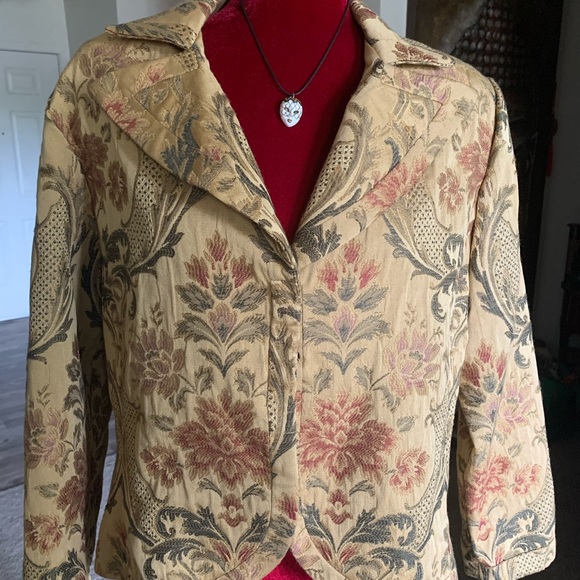 Dress Barn Jackets & Blazers - Dress Barn tapestry gold tone jacket sz 16